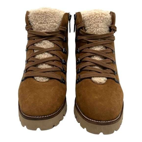 Blondo Devin Camel Suede Waterproof Sherpa Lined Casual Hiking Boots Womens 8 - Picture 4 of 15